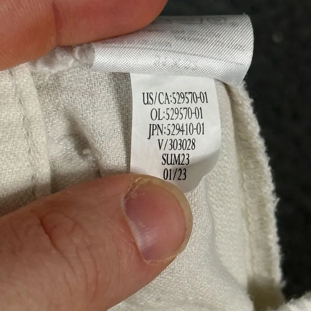 Banana Republic Pants Mens 31x32 White Athletic Fit Linen Blend Chino Drawstring